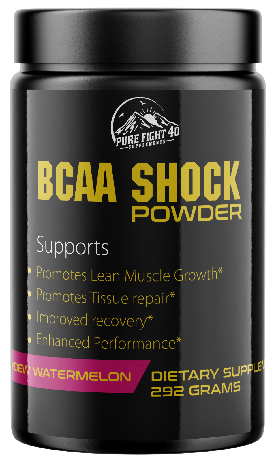 BCAA Shock Powder Honeydew Watermelon Flavor 292 Grams - 5 Bottles