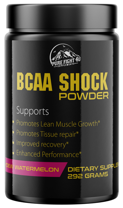 BCAA Shock Powder Honeydew Watermelon Flavor 292 Grams - 5 Bottles