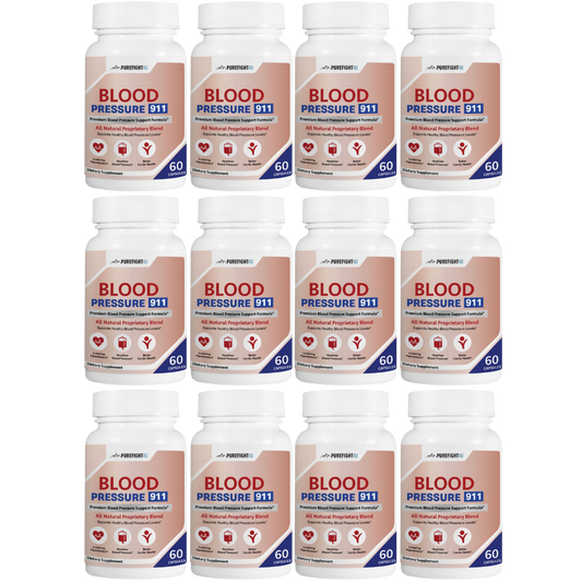 Blood Pressure 911 Premium Blood Pressure Support - 12 Bottles 720 Capsules