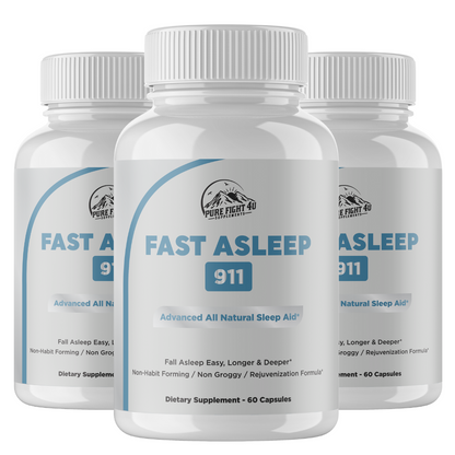 Fast Asleep 911 -  Advanced All Natural Sleep Aid - 3 Bottles 180 Capsules