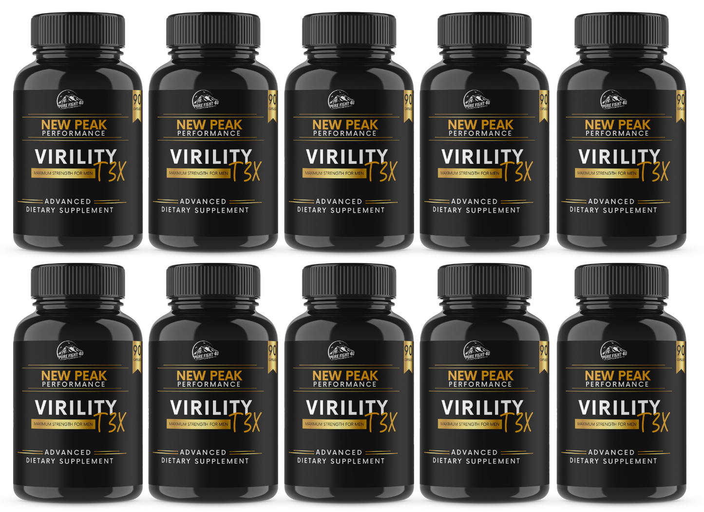 Virility T3X Maximum Strength for Men 10 Bottles 900 Capsules