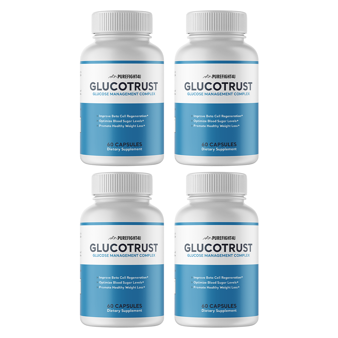 Glucotrust Blood Sugar Support Supplement - 4 Bottles 240 Capsules