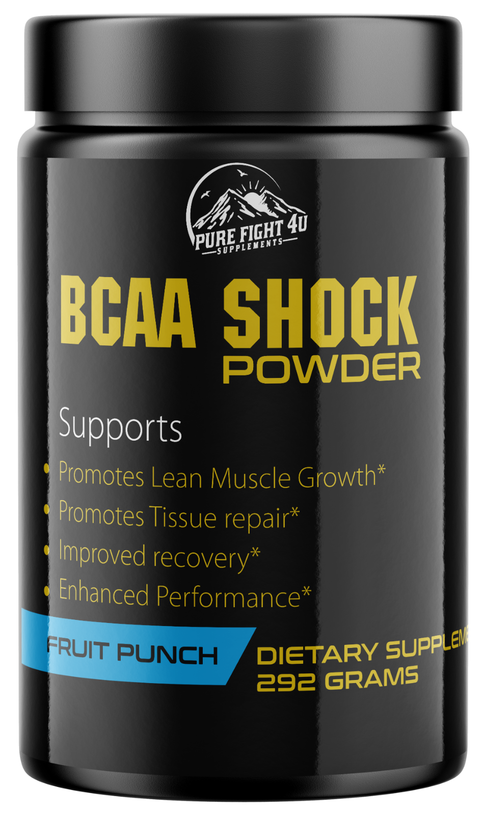 BCAA Shock Powder Fruit Punch Flavor 292 Grams - 5 Bottles