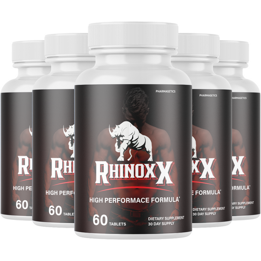 Rhinox X Enhancement Pills for Men, Supports Performance & Energy - 5 Bottles