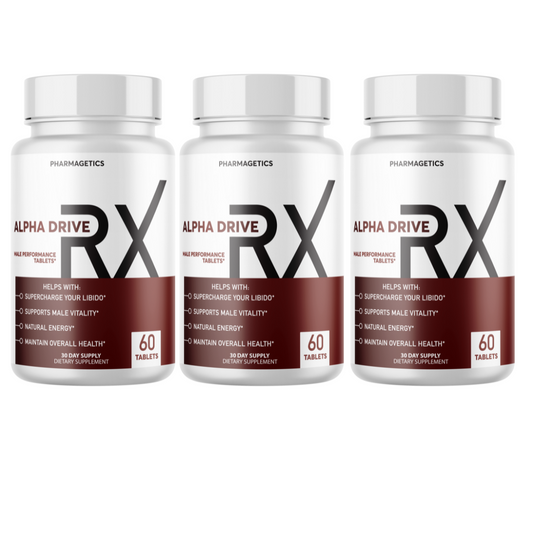 Alpha Drive RX - Male Health Tablets to Boost Energy and Intimate Performance - 3 Bottles