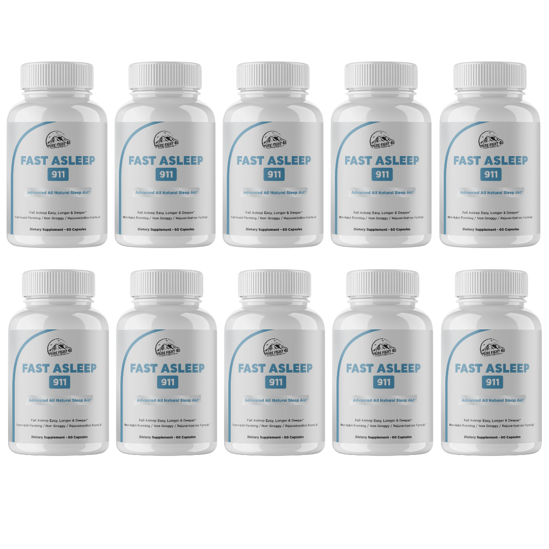 Fast Asleep 911 -  Advanced All Natural Sleep Aid - 10 Bottles 600 Capsules