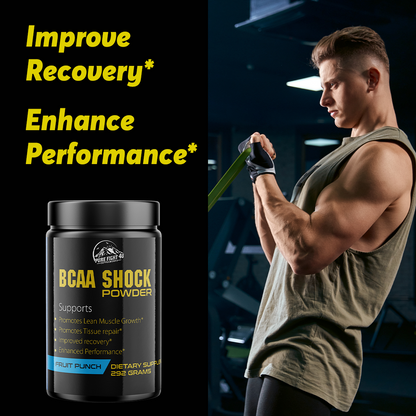 BCAA Shock Powder Fruit Punch Flavor 292 Grams - 5 Bottles