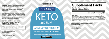 Keto 360 Slim Fast Acting Advanced Formula - 12 Bottles 720 Capsules