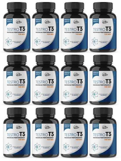 Testro T3 Pills Maximum Performance for Men - 12 Bottles 1080 Capsules