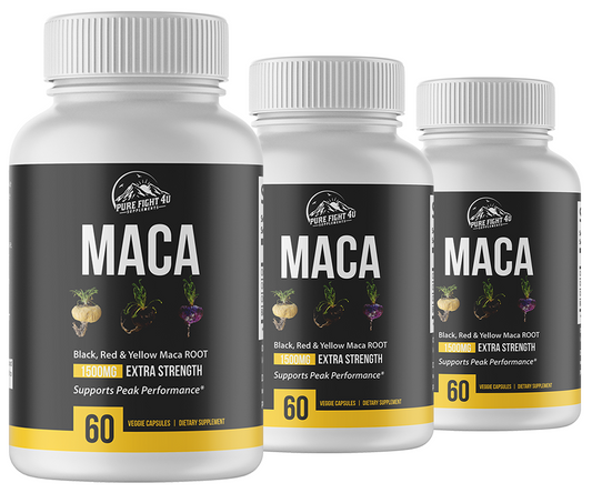 Maca Black, Red,  & Yellow Maca Root 1500mg - 3 Bottles 180 Capsules