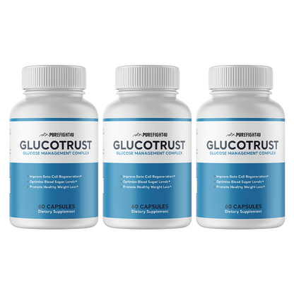 Glucotrust Blood Sugar Support Supplement - 3 Bottles 180 Capsules