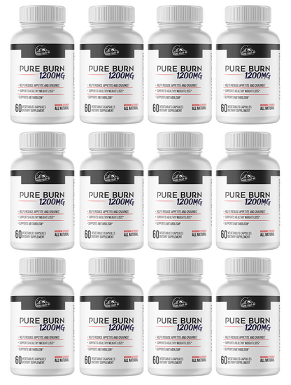 Pure Burn 1200mg Dietary Supplement - 12 Bottles 720 Capsules