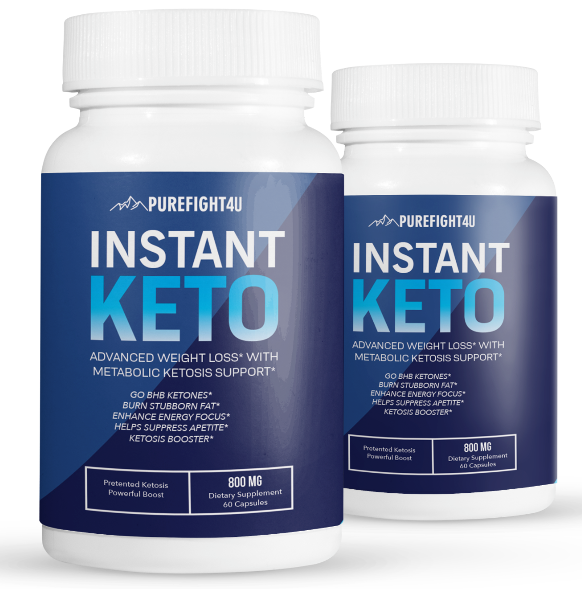 Instant Keto Weight Loss Ketogenic Supplement BHB - 2 Bottles 120 capsules