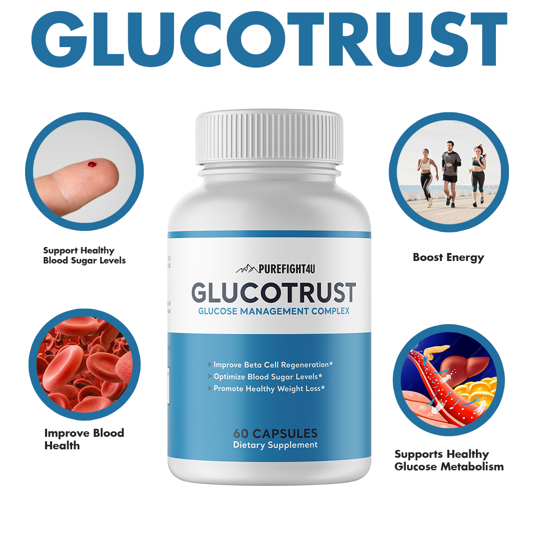 Glucotrust Blood Sugar Support Supplement - 5 Bottles 300 Capsules