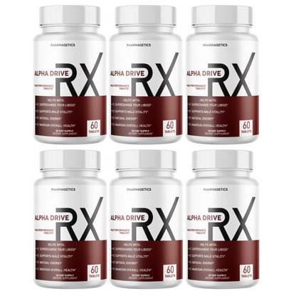 Alpha Drive RX - Male Health Tablets to Boost Energy and Intimate Performance 6 Bottles