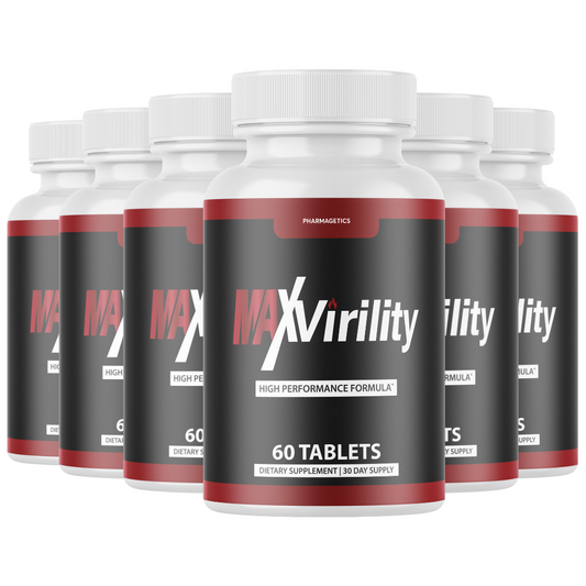 Max Virility Male Health Pills to Boost Stamina and Energy Levels - 6 Bottles