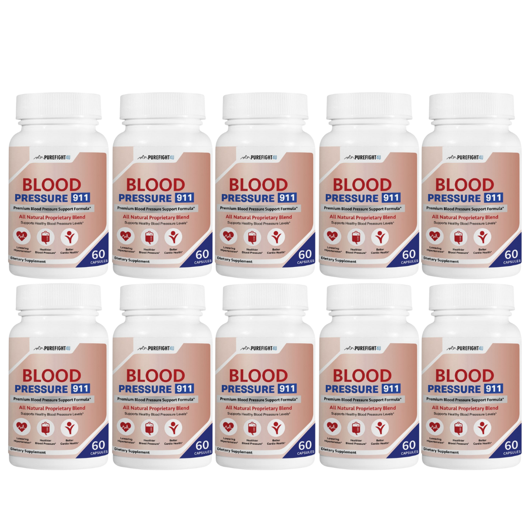 Blood Pressure 911 Premium Blood Pressure Support - 10 Bottles 600 Capsules