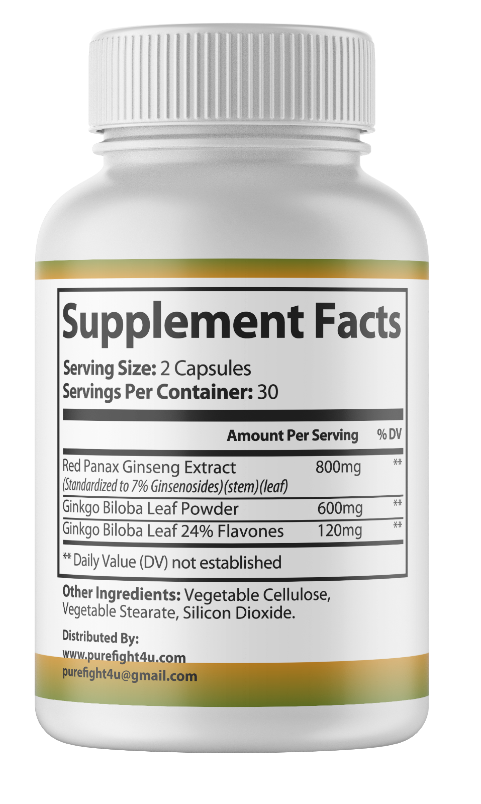 Ginkgo Biloba+Red Panax Ginseng Premium Green Superfood-60 Capsules