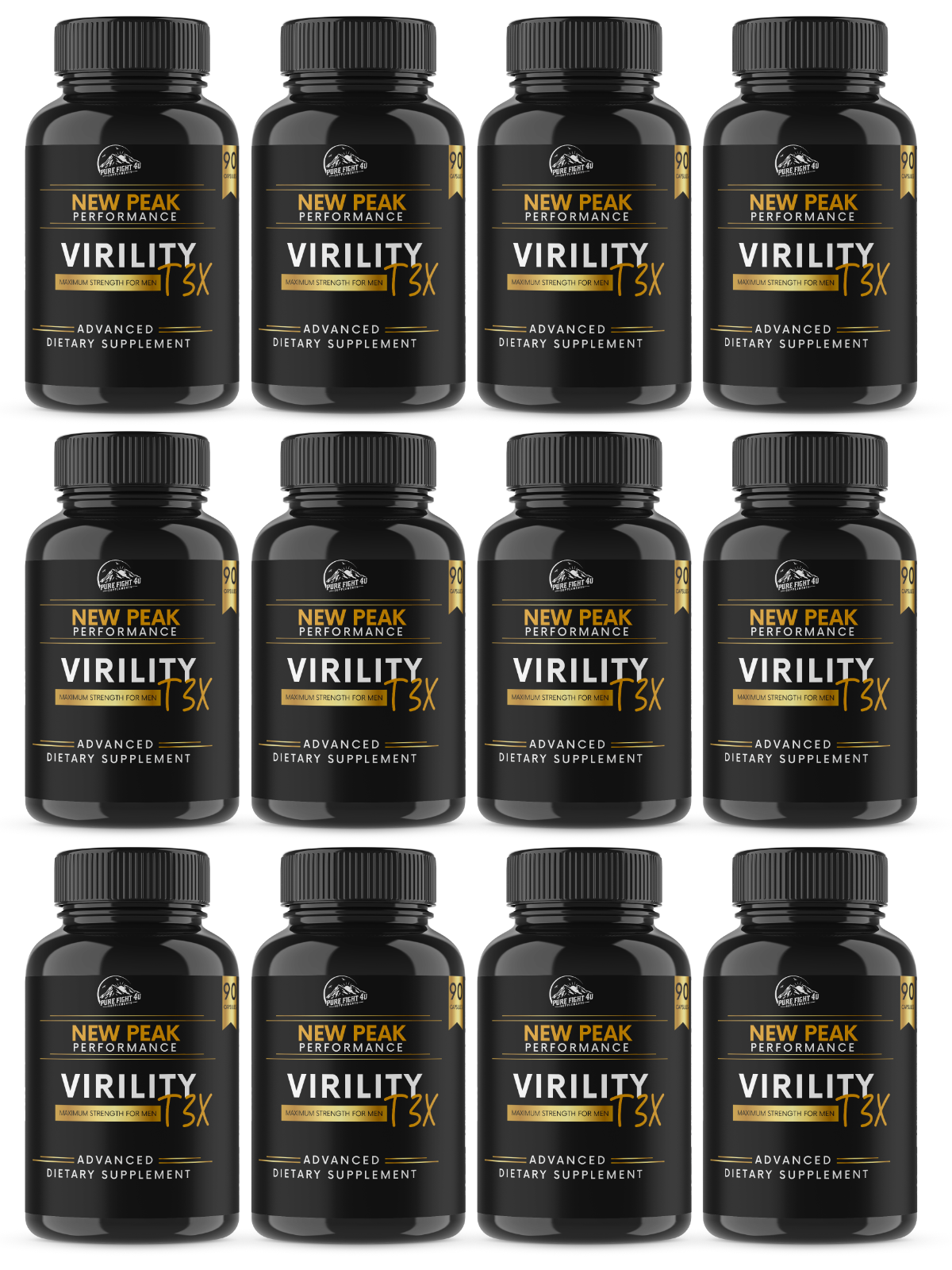 Virility T3X Maximum Strength for Men 12 Bottles 1080 Capsules