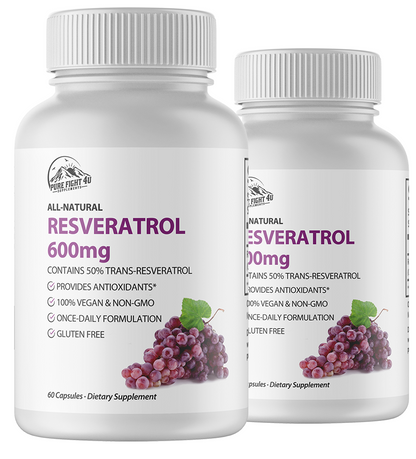 Resveratrol 600mg Dietary Supplement - 2 Bottles 120 Capsules