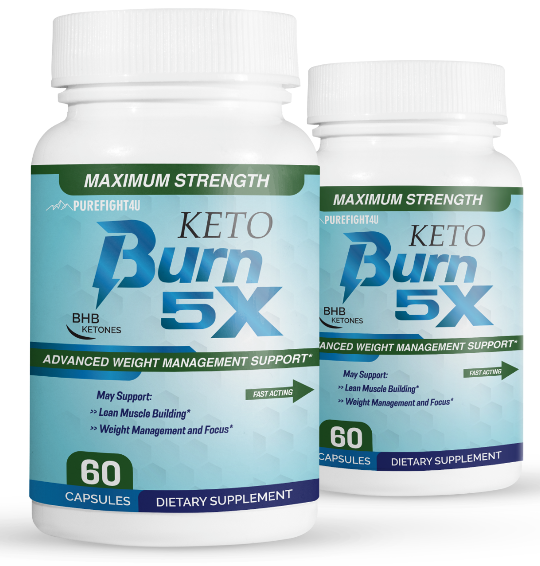 Keto Burn 5x Pills Advanced Weight  Management Support - 2 Bottles 120 Capsules