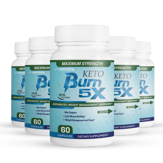 Keto Burn 5x Pills Advanced Weight  Management Support - 5 Bottles 300 Capsules