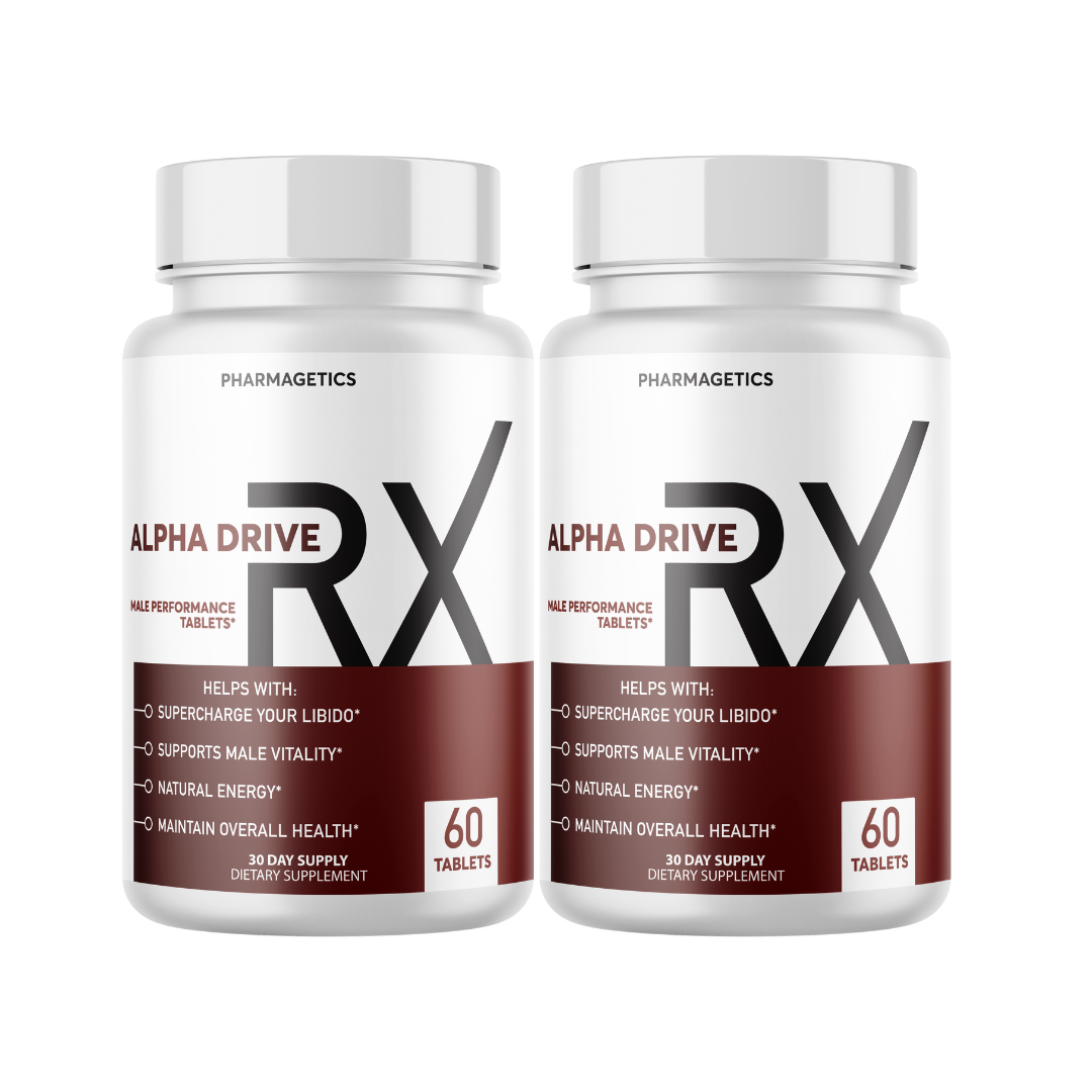 Alpha Drive RX - Male Health Tablets to Boost Energy and Intimate Performance 2 Bottles