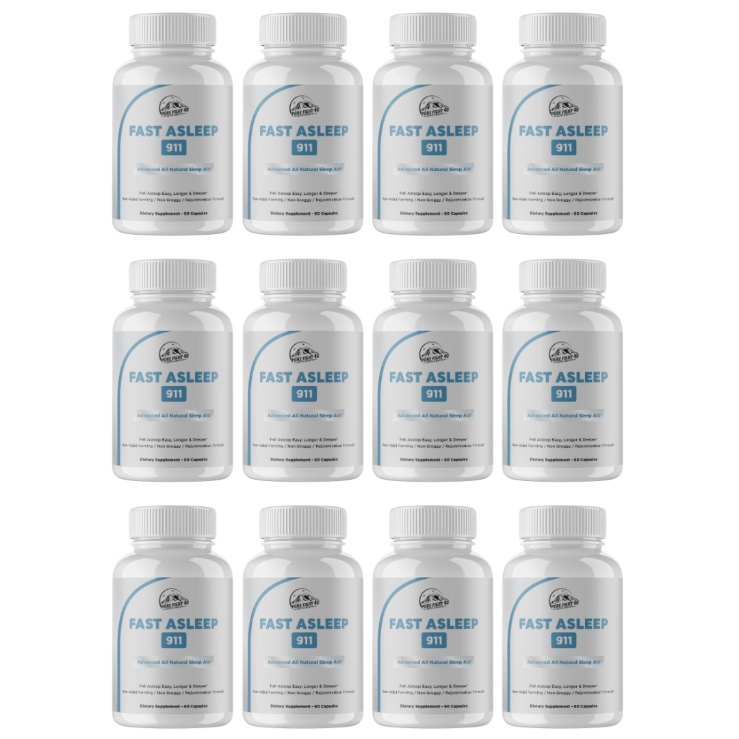 Fast Asleep 911 -  Advanced All Natural Sleep Aid - 12 Bottles 720 Capsules