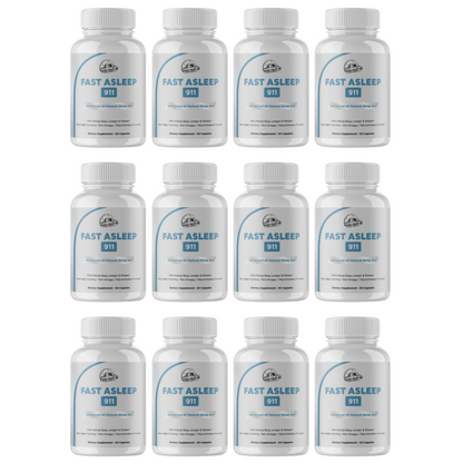 Fast Asleep 911 -  Advanced All Natural Sleep Aid - 12 Bottles 720 Capsules