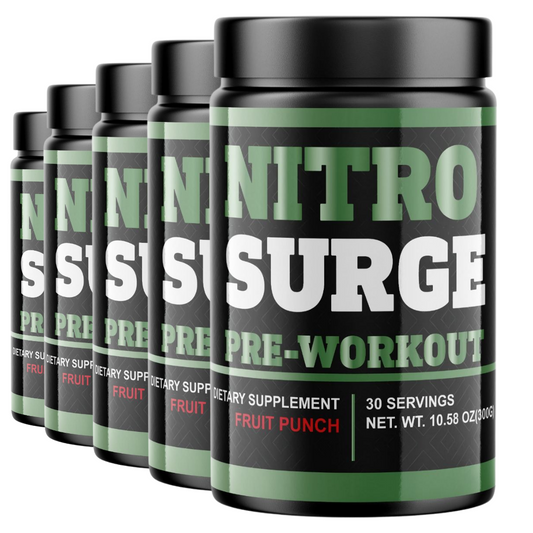 Nitro Surge Pre-workout fruit punch 10.58 oz - 5 Bottles