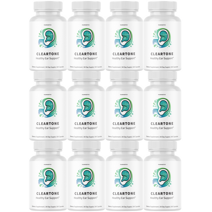 Cleartone Hearing Relief Capsules, Pills for Tinnitus Support -  12 Bottles