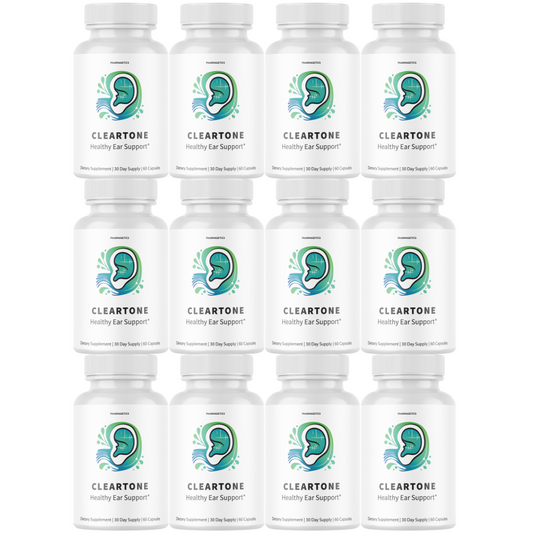 Cleartone Hearing Relief Capsules, Pills for Tinnitus Support -  12 Bottles