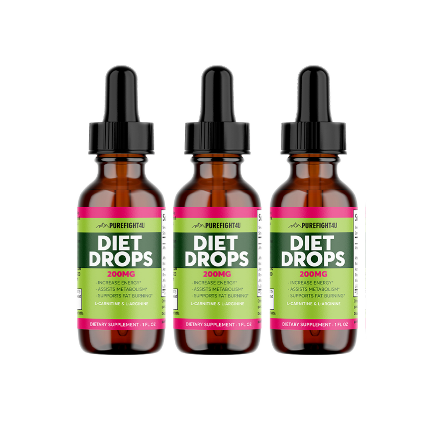 Diet Drops 200 MG Dietary Supplement  1 FL. OZ 5 Bottles