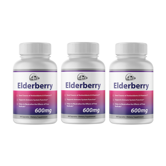 Elderberry Capsules 600mg Immune System Support - 10 Bottles 600 Capsules