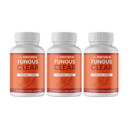 Fungus Clear Toe Nail Care - 3 Bottles 180 Capsules