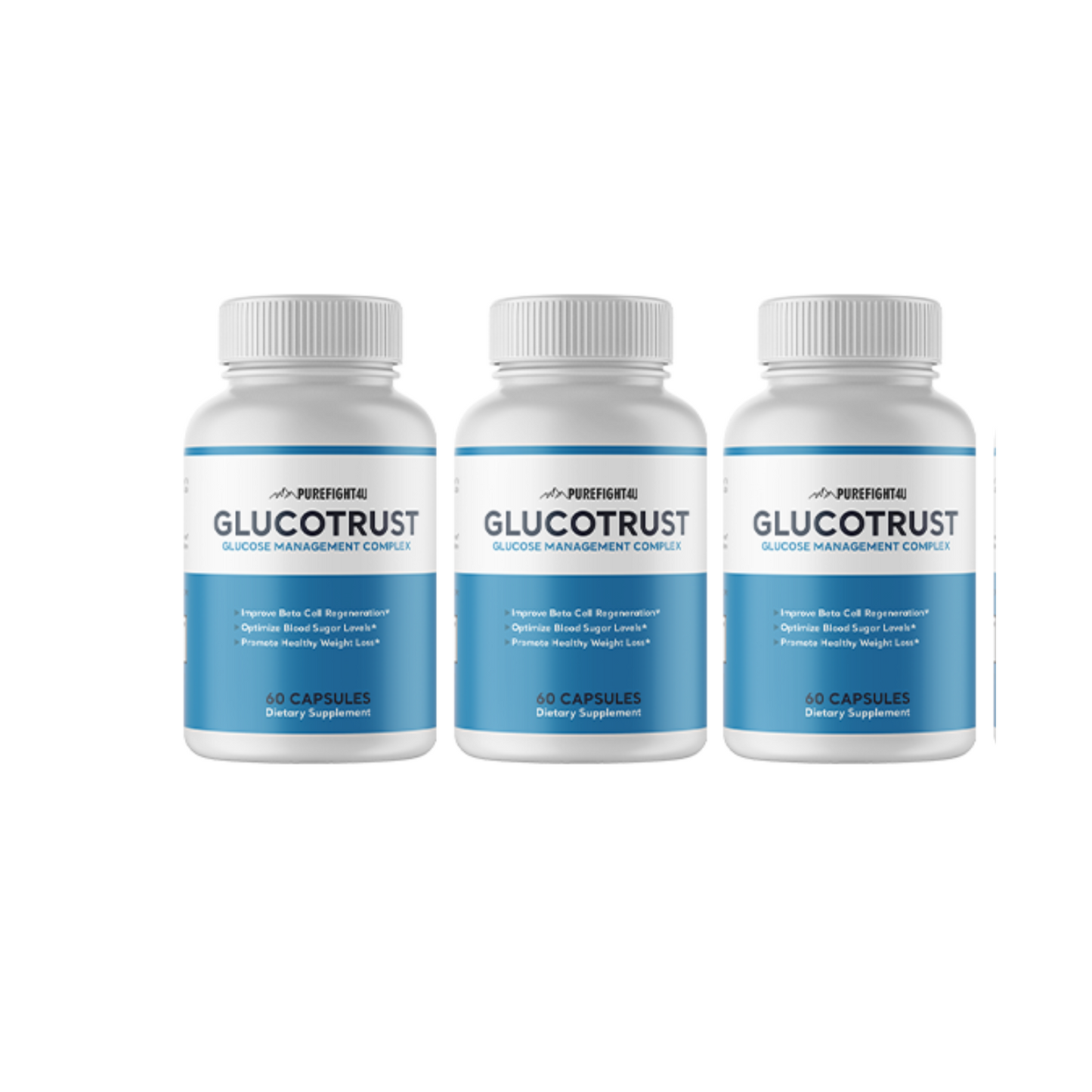 Glucotrust Blood Sugar Support Supplement - 12 Bottles 720 Capsules