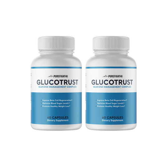 Glucotrust Blood Sugar Support Supplement - 2 Bottles 120 Capsules