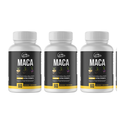 Maca Black, Red,  & Yellow Maca Root 1500mg - 10 Bottles 600 Capsules