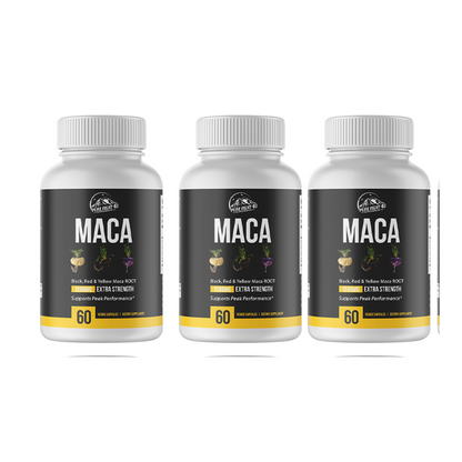 Maca Black, Red,  & Yellow Maca Root 1500mg - 12 Bottles 720 Capsules