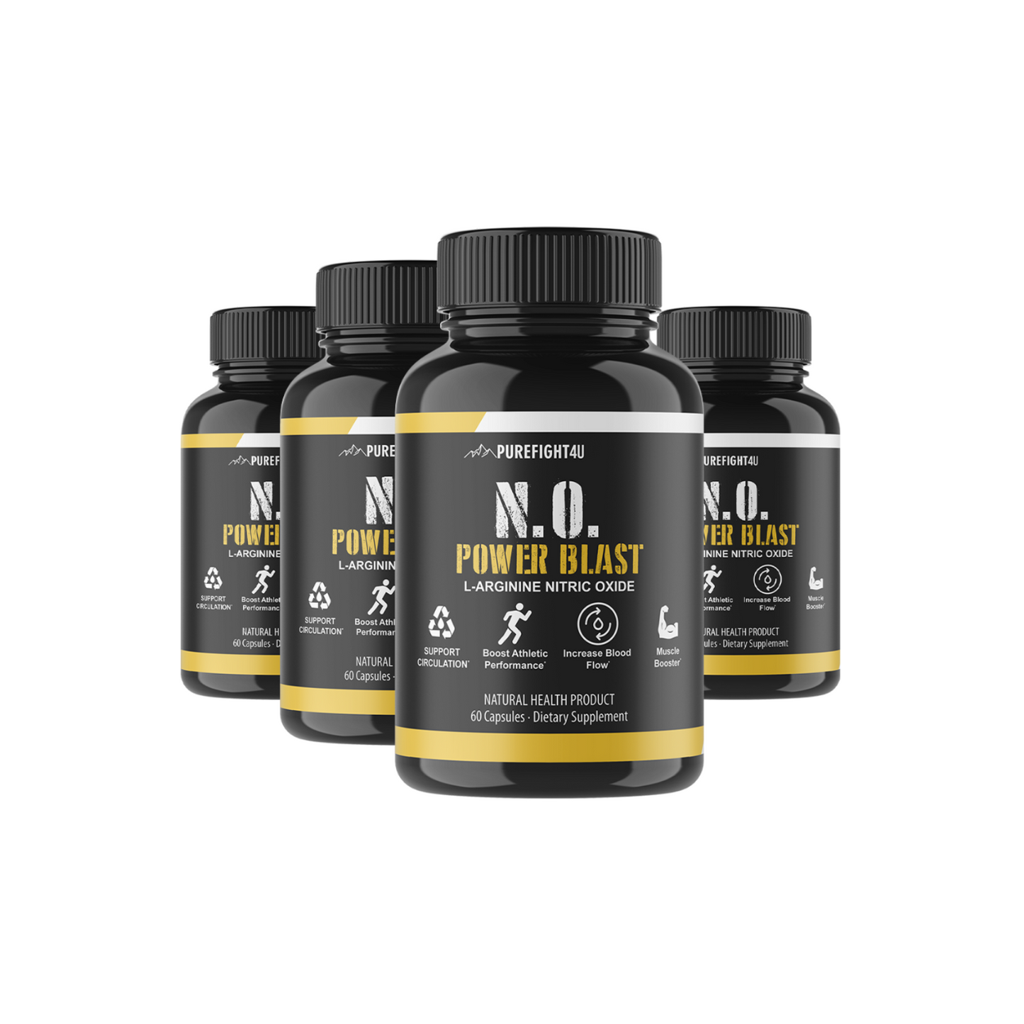 N.O. Power Blast L-Arginine Nitric Oxide - 5 Bottles 300 Capsules