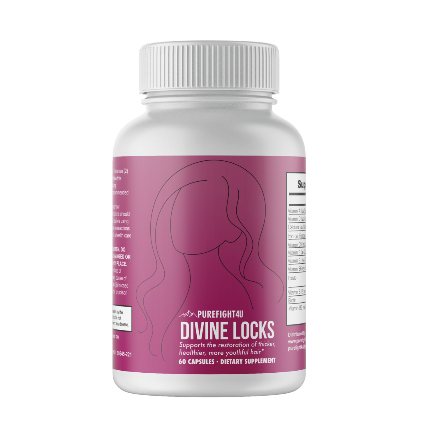 Divine Locks Complex Advanced Unique Hair Growth Vitamins-10Bottles 600 Capsules