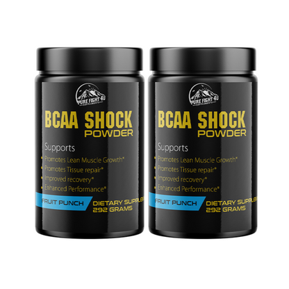 BCAA Shock Powder Fruit Punch Flavor 292 Grams - 12 Bottles