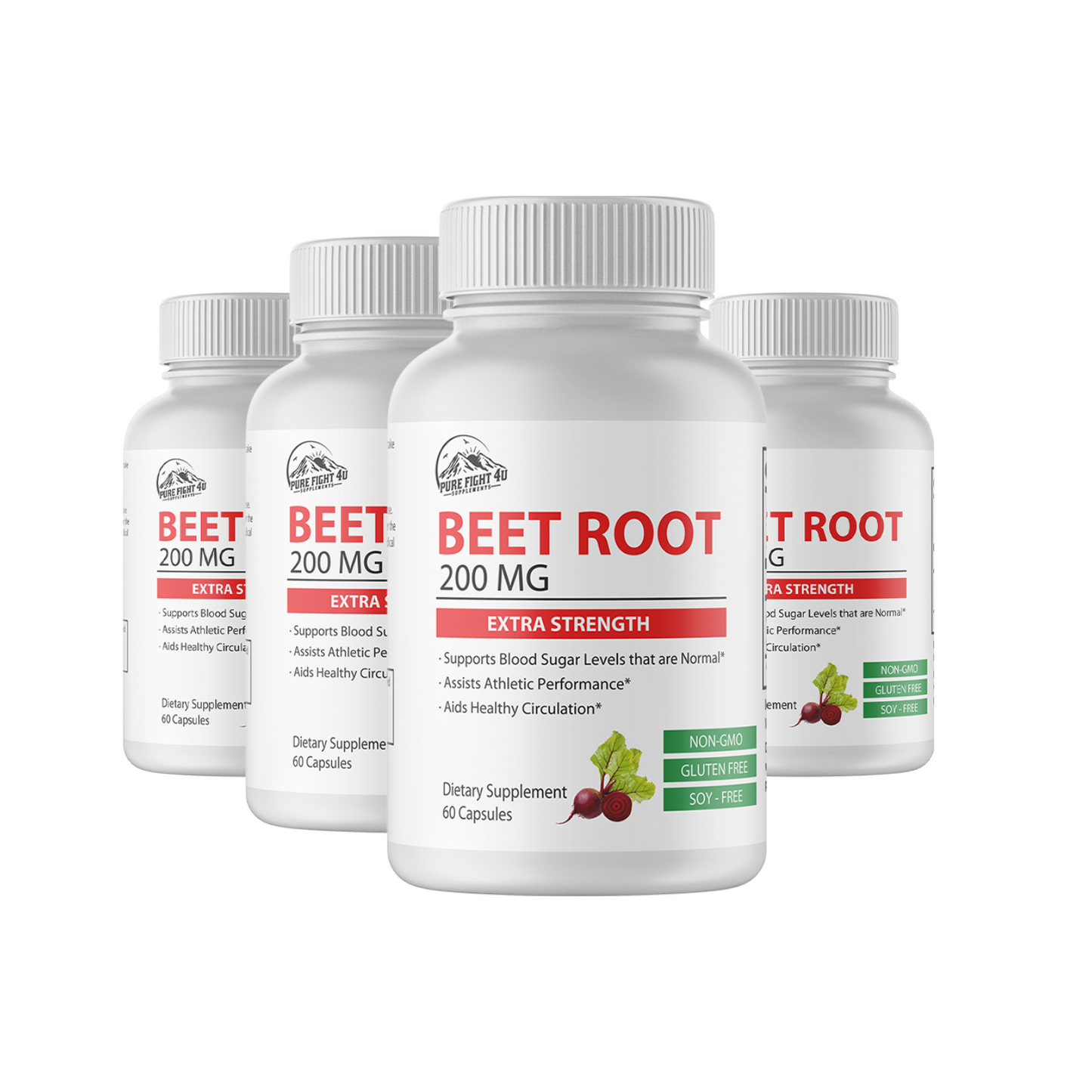 Beet Root 200mg Extra Strength 4 Bottles 240 Capsules