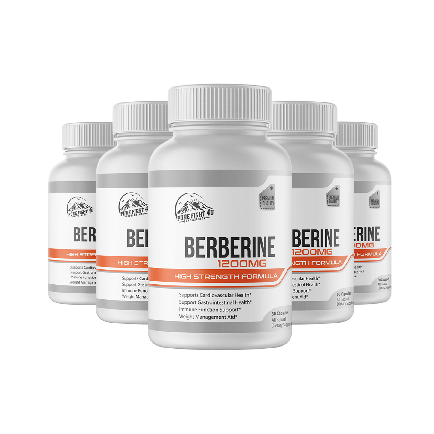 Berberine 1200mg High Strength Formula 5 Bottles 300 Capsules