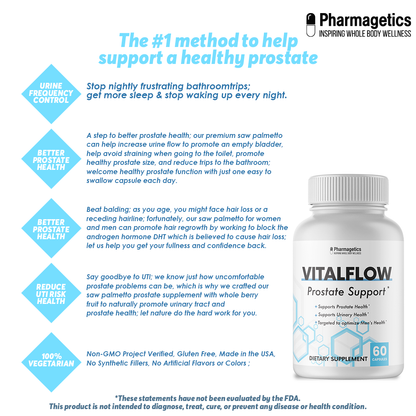 VITALFLOW Prostate Support - Saw Palmetto - Reduce Frequent Urination VITAL FLOW