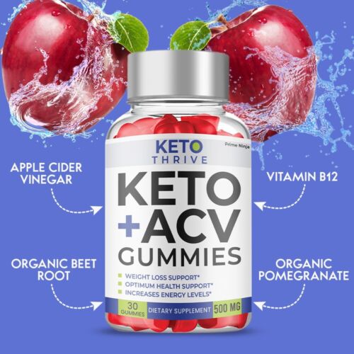 Keto Thrive Keto ACV Gummies, Ketothrive Max Strength with ACV (2 pack)