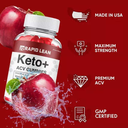 Rapid Lean Keto ACV Gummies, Official Rapid Lean Max Strength Gummies (2 Pack)