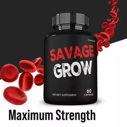 Savage Grow Capsules, Maximum Strength Supplement , Made in USA  (2 Pack)