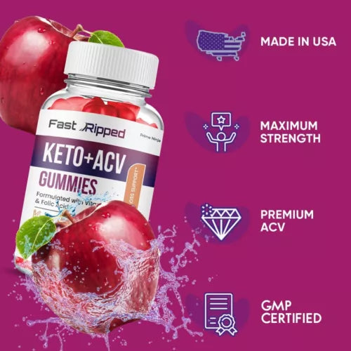 Fast Ripped Keto ACV Gummies, Official Max Strength Keto ACV Gummies (2 Pack)