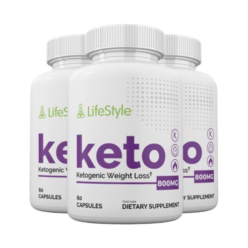 (3 Pack) LifeStyle Keto Pills, Max Strength Advanced Formula, 800mg, Made in USA